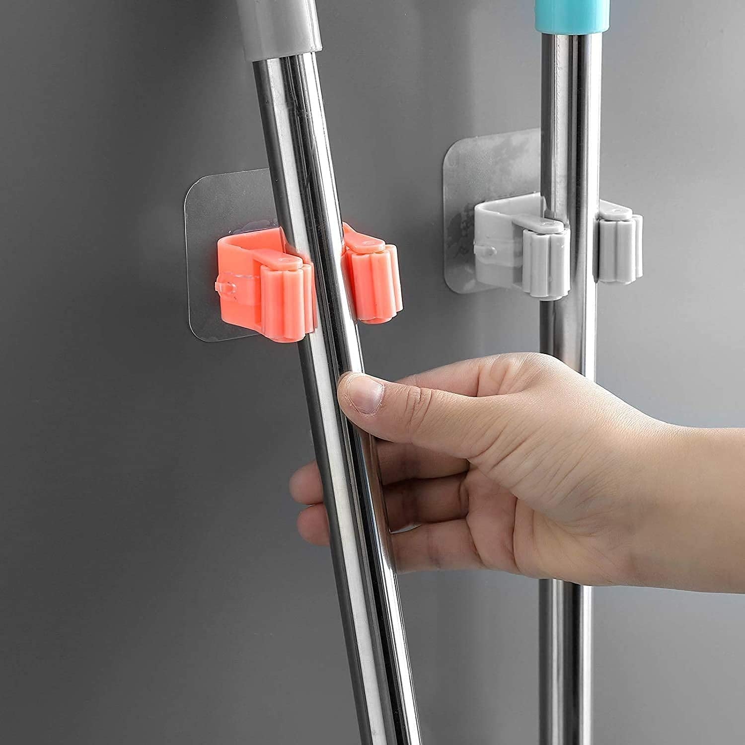 7458 Broom Holder Wall Mounted, Mop and Broom Holder Broom Organizer Grip Clips, No Drilling, Wall Mounted Storage Rack Storage & Organization for Kitchen, Bathroom, Garden (1 Pc) 7458 Broom Holder Wall Mounted, Mop and Broom Holder Broom Organizer Grip Clips, No Drilling, Wall Mounted Storage Rack Storage & Organization for Kitchen, Bathroom, Garden (1 Pc)